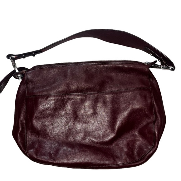 Vera Bradley Red Leather Handbag Purse With Floral Interior - Picture 2 of 5